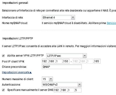 configurazione VPN su NAS
