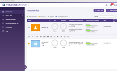 Schermata di una VS funzionante