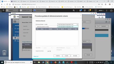 In Selezione disco non mostra il volume da espandere