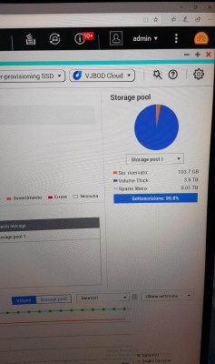 Schermate sul pannello di controllo del NAS