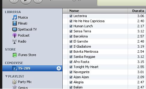 Situazione Attuale : Lista unica sul NAS