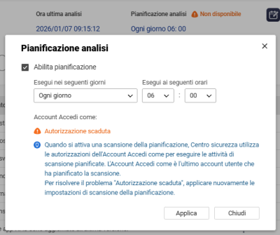 Autorizzazione scaduta